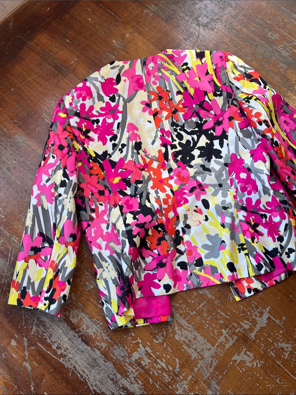 Kasper Pink Multi Floral Open-Front Blazer - Picture 8 of 10